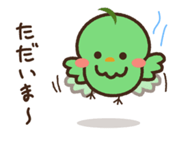 Cute green birds sticker #12170576