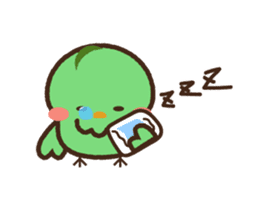 Cute green birds sticker #12170583