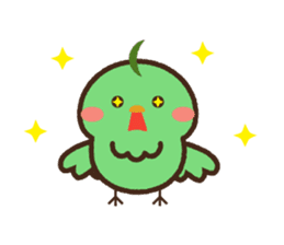 Cute green birds sticker #12170590