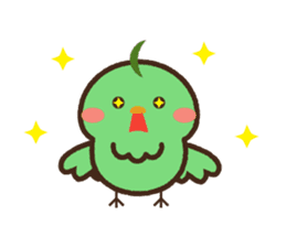 Cute green birds sticker #12170590