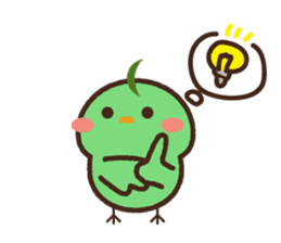 Cute green birds sticker #12170591