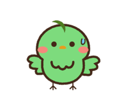 Cute green birds sticker #12170594