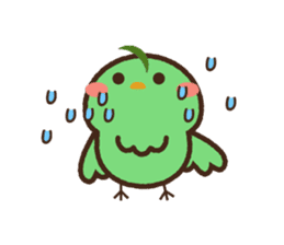 Cute green birds sticker #12170595