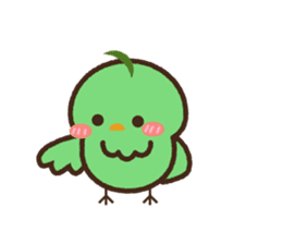 Cute green birds sticker #12170596