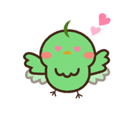 Cute green birds sticker #12170600