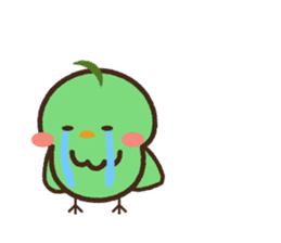 Cute green birds sticker #12170601