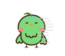 Cute green birds sticker #12170602