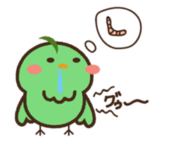 Cute green birds sticker #12170605
