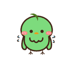 Cute green birds sticker #12170607