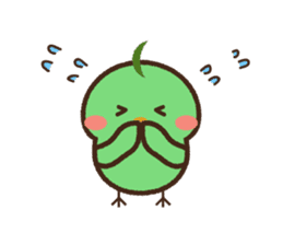 Cute green birds sticker #12170608