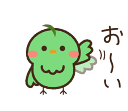 Cute green birds sticker #12170610