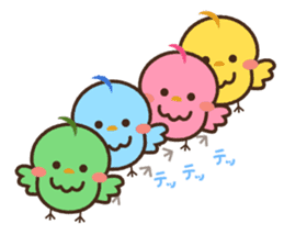 Cute green birds sticker #12170613