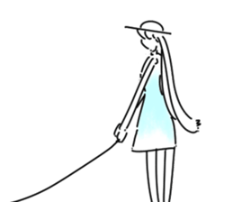 dog&woman sticker #12172663