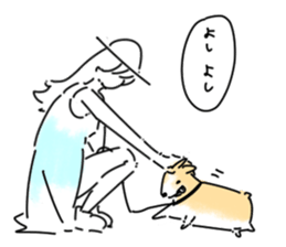 dog&woman sticker #12172674