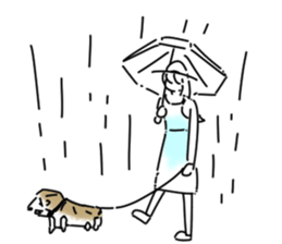 dog&woman sticker #12172675