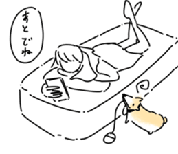 dog&woman sticker #12172676