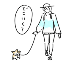 dog&woman sticker #12172680
