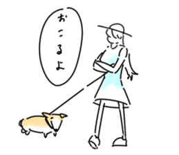 dog&woman sticker #12172683