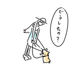 dog&woman sticker #12172684