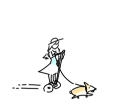 dog&woman sticker #12172685