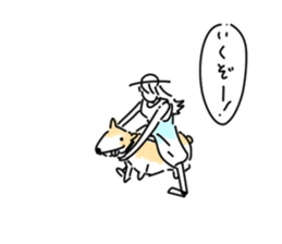 dog&woman sticker #12172686