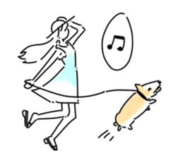 dog&woman sticker #12172688