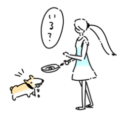 dog&woman sticker #12172689