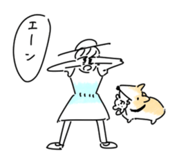dog&woman sticker #12172690