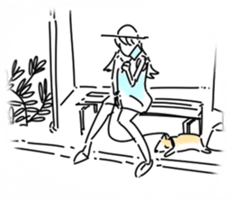 dog&woman sticker #12172691