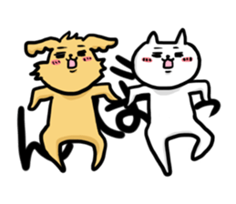 Cat is Nya. Dog is wan. sticker #12175767