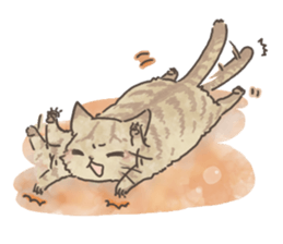 Daily life of Brown tabby Cat sticker #12178915