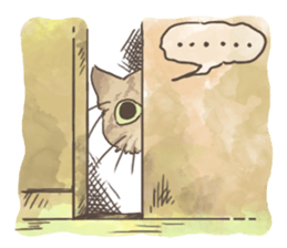 Daily life of Brown tabby Cat sticker #12178917