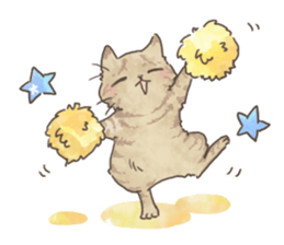 Daily life of Brown tabby Cat sticker #12178919