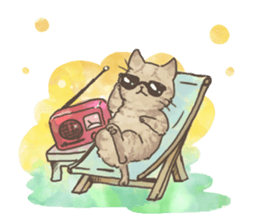 Daily life of Brown tabby Cat sticker #12178920