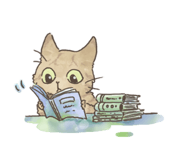 Daily life of Brown tabby Cat sticker #12178923