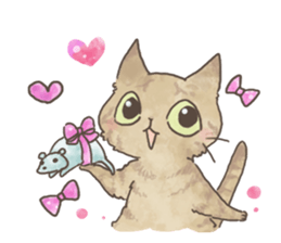 Daily life of Brown tabby Cat sticker #12178931