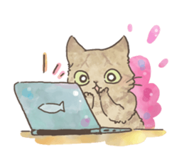 Daily life of Brown tabby Cat sticker #12178943
