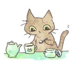Daily life of Brown tabby Cat sticker #12178949
