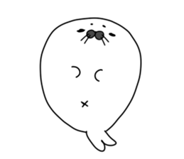 fluffy harbor seal sticker #12183670