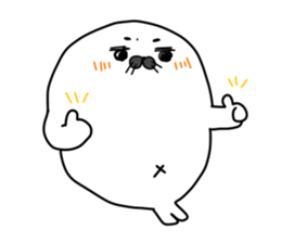 fluffy harbor seal sticker #12183671