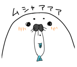 fluffy harbor seal sticker #12183674