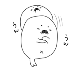 fluffy harbor seal sticker #12183676