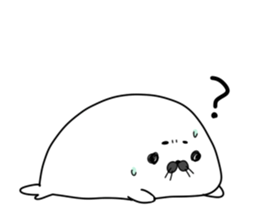 fluffy harbor seal sticker #12183678