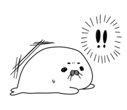 fluffy harbor seal sticker #12183682