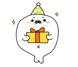 fluffy harbor seal sticker #12183684