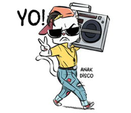 Katro-Si Kucing Retro sticker #12184274