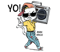 Katro-Si Kucing Retro sticker #12184274