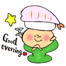 English version Mr. sushi mushroom. sticker #12184392