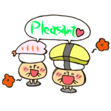 English version Mr. sushi mushroom. sticker #12184407