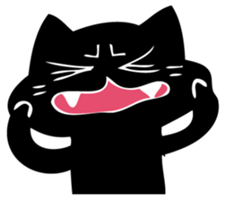 Angry black cat sticker #12189564